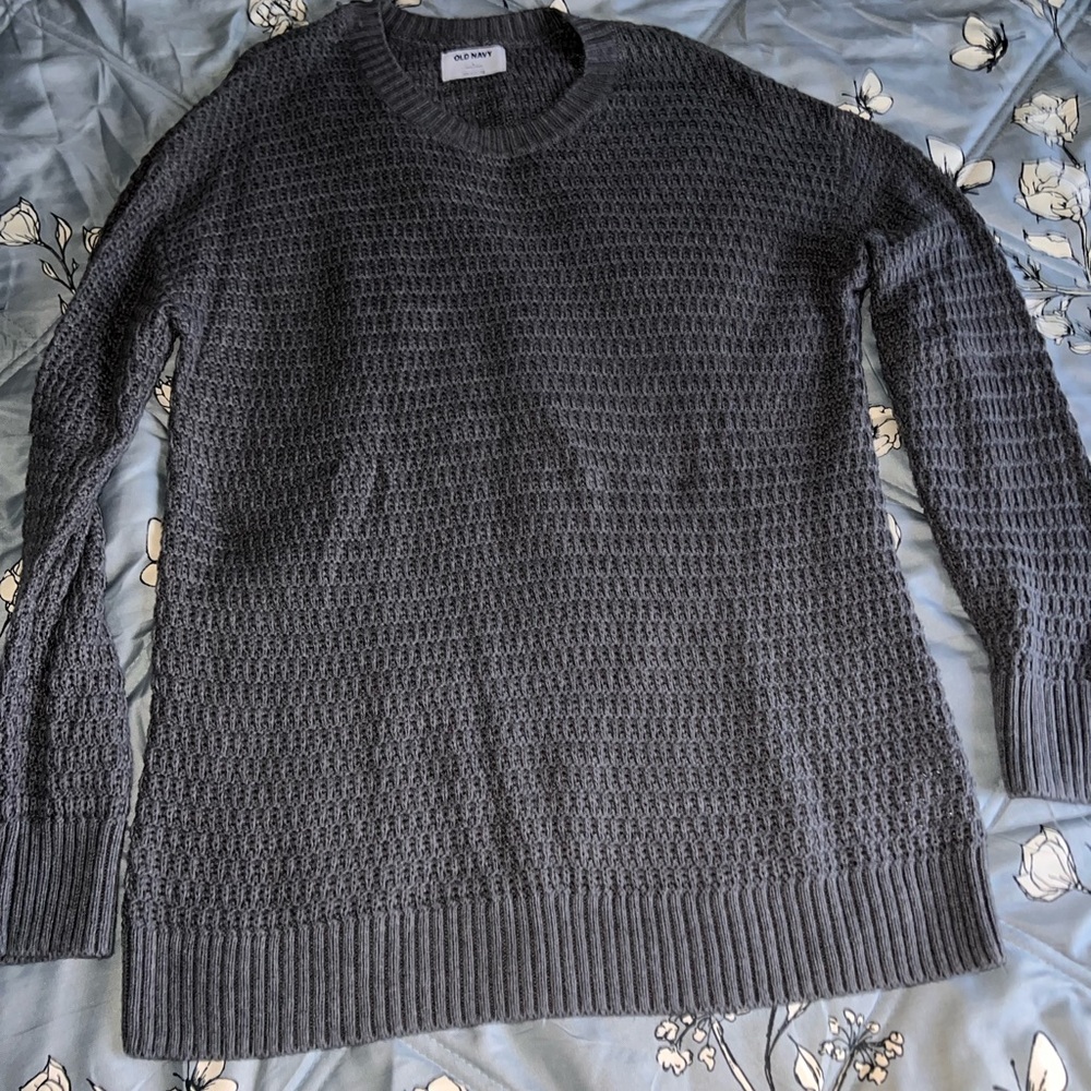 NWOT Old Navy Dark Gray Textured Crew Neck Sweater